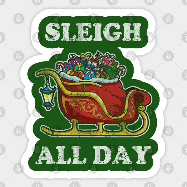 Merry Christmas Sleigh All Day Sticker by E